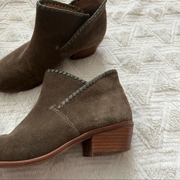 Jack Rogers Olive Suede Ankle Booties - Picture 2 of 11